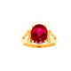 Pre Owned 18ct Red Gem Stone Ring ZN315